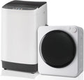 Erivess Compact Washer and Dryer Combo Set, 2.0Cu.Ft Full-Automatic Washing Machine with 10 Washing Programs & 1.6Cu.Ft Compact Dryer with 5 Drying Modes, for Apartment, Bathroom, RV-Camping, White
