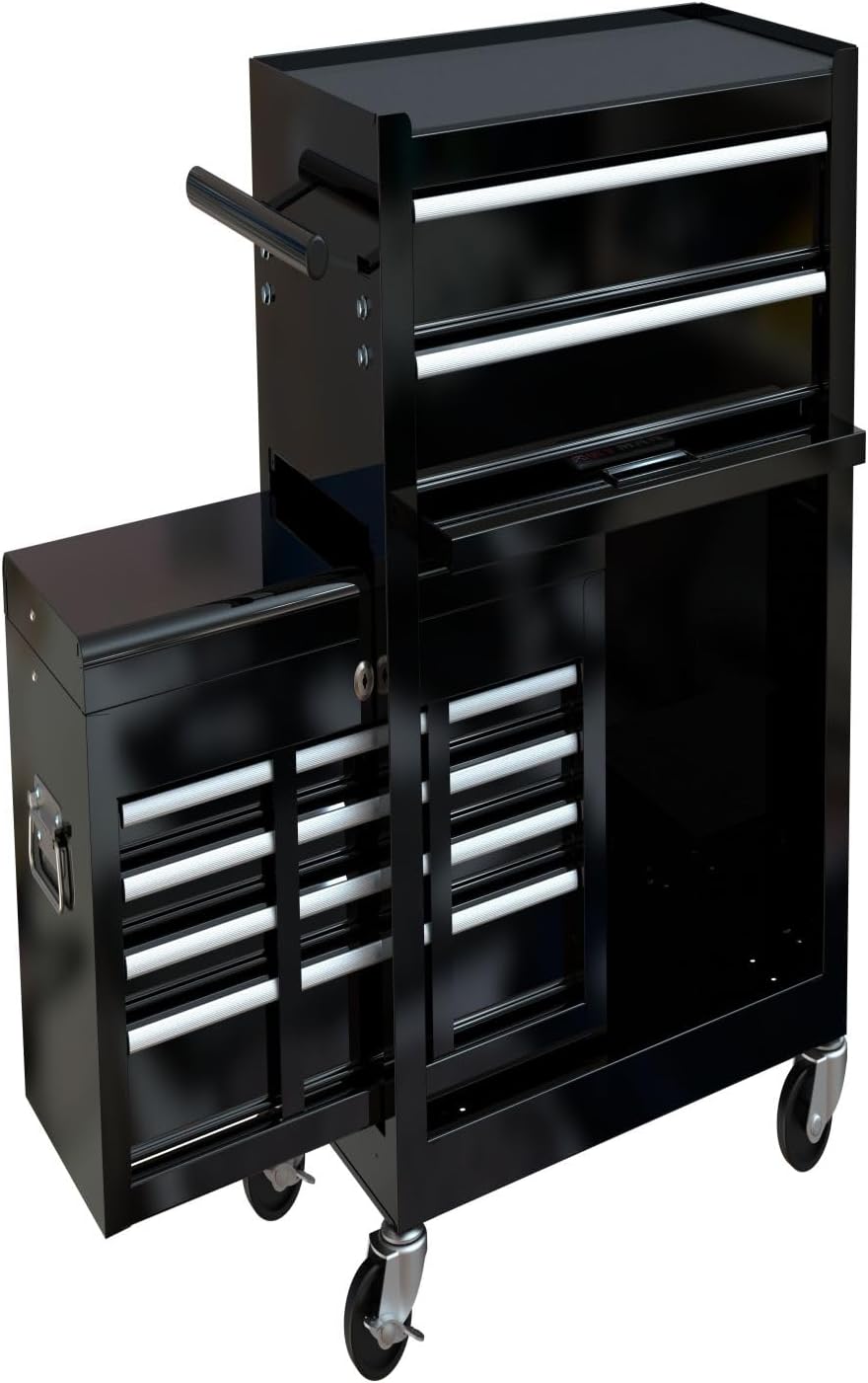 Rolling Tool Chest, 8 Drawers Rolling Tool Chest with Wheels, Portable Rolling Tool Box On Wheels, High Capacity Tool Chest Organizer for Garage, Workshop, Home Crafts Use Black