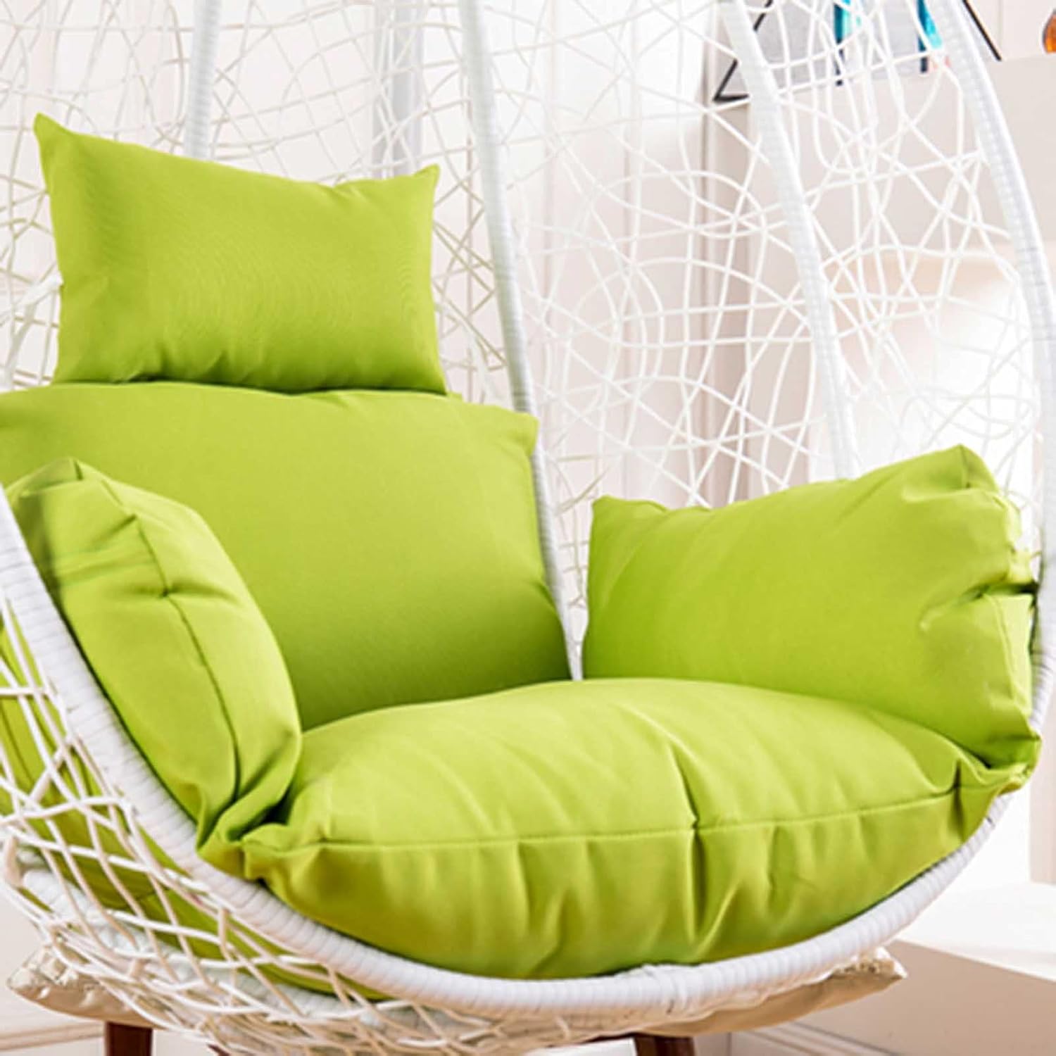 Thick Hanging Basket Chair Bench Cushion Pad，Egg Hammock Chair Swing Chair Seat Pad，Hanging Egg Chair Cushions，Soft Patio Hanging Chair Cushion Pad(Green)