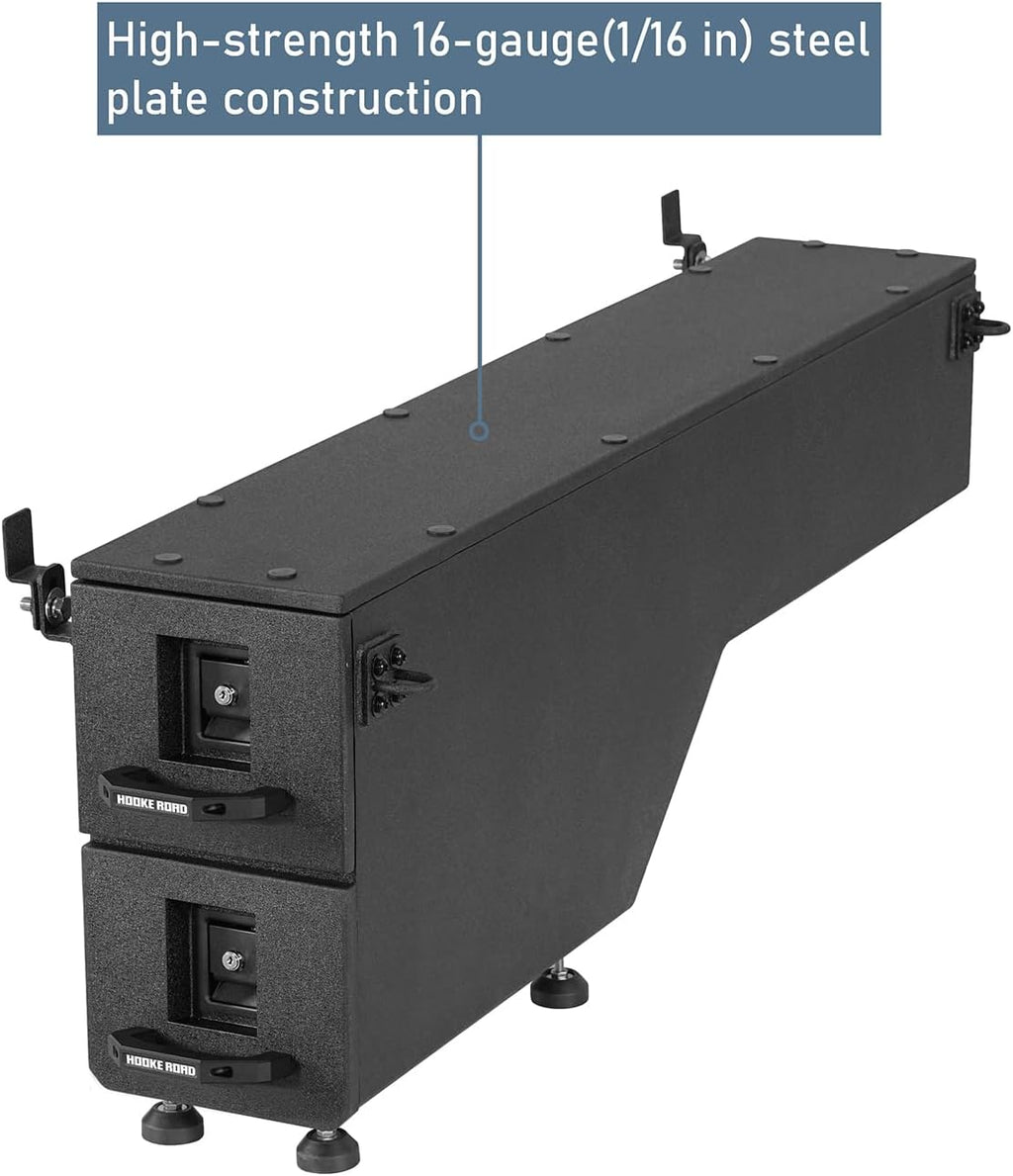 Hooke Road Colorado Truck Bed Wheel Well Tool Box for 2015-2022 Chevy Colorado & GMC Canyon (5'2' Bed), Sliding Lockable Truck Storage Drawer System
