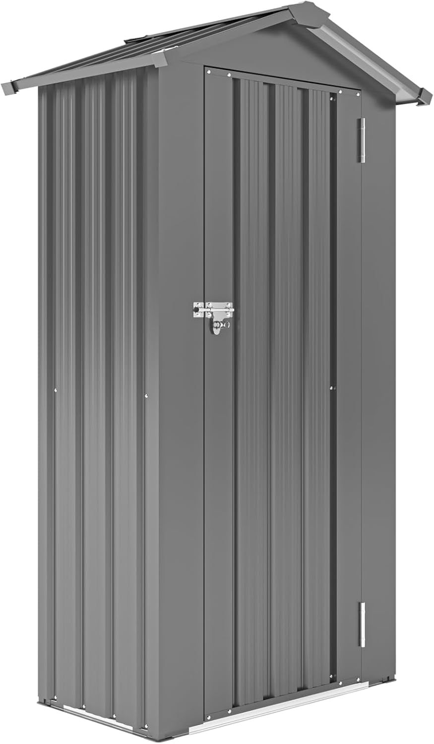 Metal Garden Storage Shed with Lockable Door, Garden Tool Shed with Adjustable Shelves (Black)