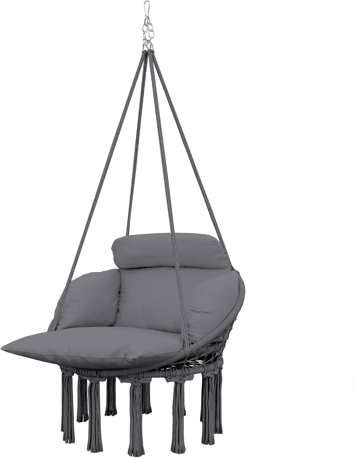 Dark Gray Hammock Hanging Swinging Chair, for Bedroom, Porch, Hanging Chair, Hammock Chair Swing Chair for Bedroom, Patio, Balcony,Swing Chair with Hanging, Chair for Bedroom Indoor Outdoor