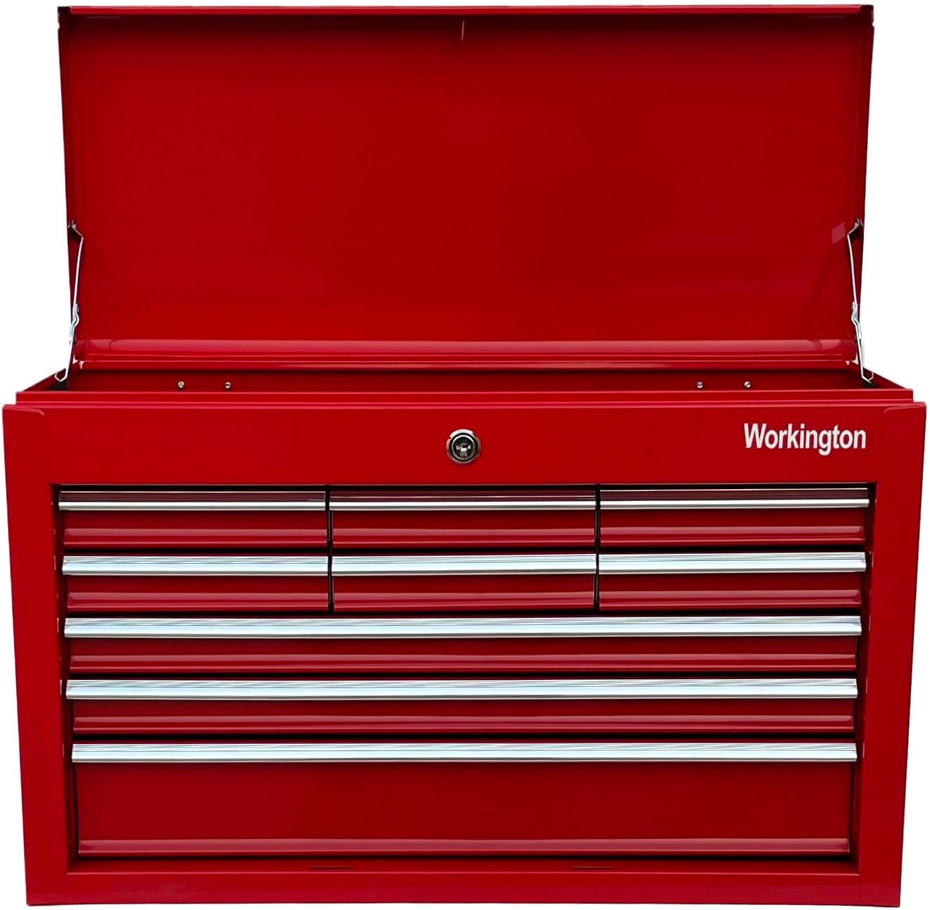 Workington Portable Metal tool chest with 9 drawers, 24' Cabinet with Ball Bearing Drawer Slides, Steel Tool Storage Box Organizer 4006 Red