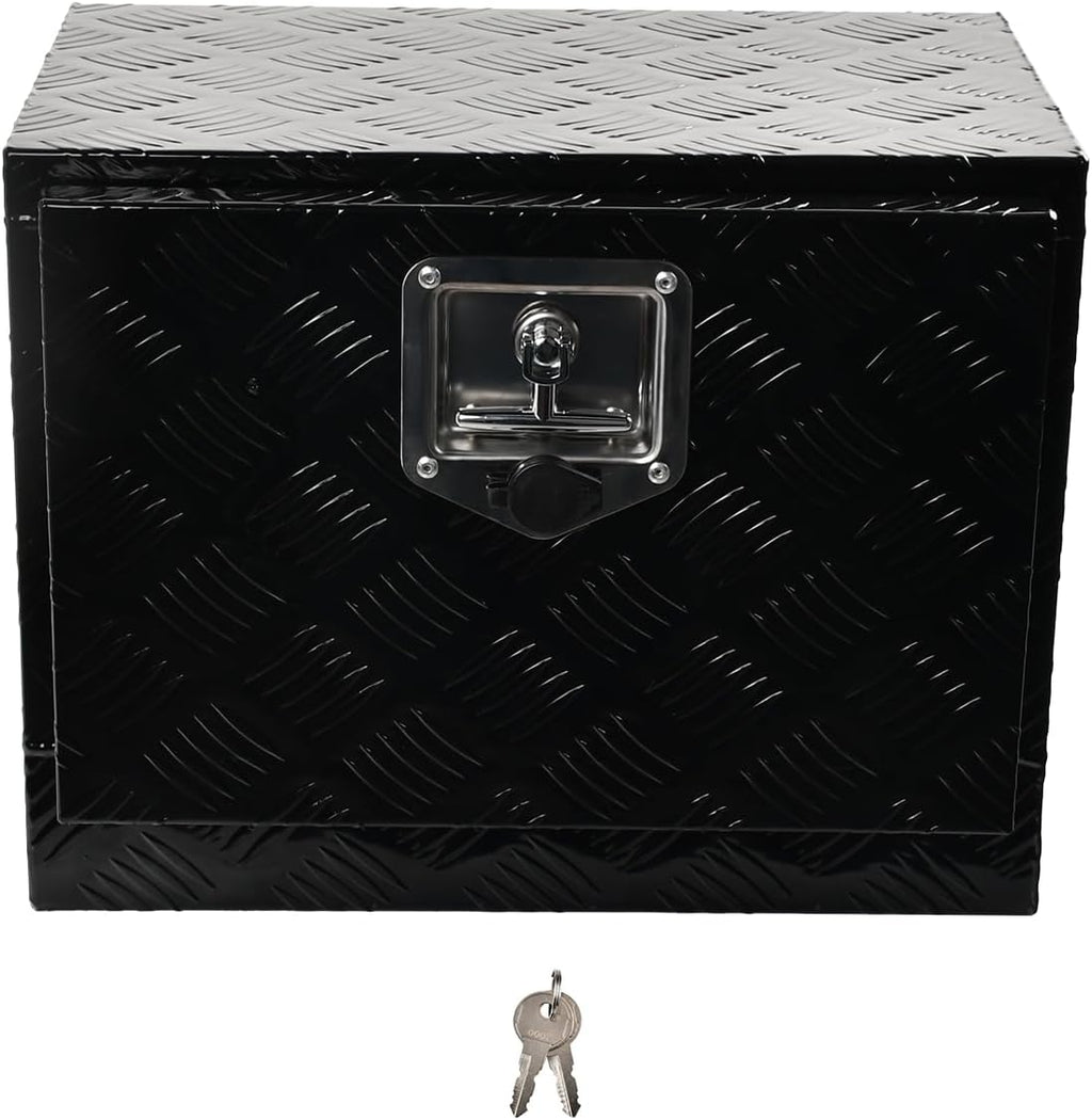 18'' Inch Aluminum Underbody Truck Box with T-Handle Latch,14 x 12 x 18 Inch Underbed Toolbox With Durable Lock Silver For Storage And Organization