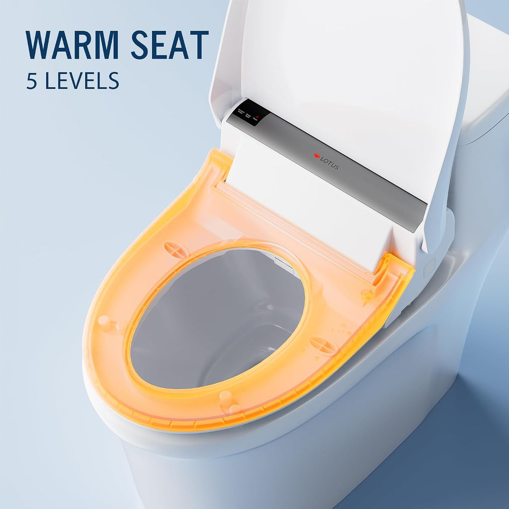 Lotus Bidet Seat ATS-2000 Elongated, Premier Class, Purestream Function(Constipation Relief) Heated Seat With Wireless Remote Control, Unlimited Warm Water, Warm Air Dryer, Made in Korea