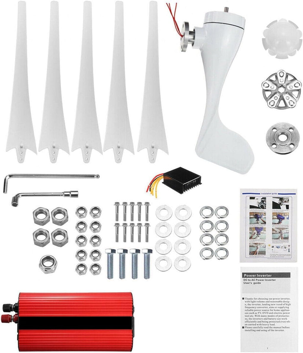 CHRISK Wind Turbine Generator Kit 3000W Windmill with MPPT Controller Inverter Kit Wind and Solar Hybrid Power Generation System