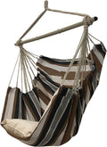 SRHWBF Hanging Rope Hammock with 2 Pillows Chair Swing Seat Cotton Canvas Hanging Chairs for Bedrooms Porch Chair Outdoor (S2)