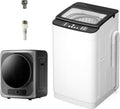 VCJ Portable Washing Machine and Dryer Set, 28lbs Fully Automatic Washer and 10lbs Portable Dryer with Stainless Steel Tub, Compact Washer and Dryer Combo for Apartment, RV, Dorm