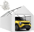 Canopy Sidewalls for 10x20x9.35FT Carport with Ball Bungee Cords, Shelter Logic Replacement Covers Canopy Walls for Car Tent Garage(Sidewalls Only) (White)