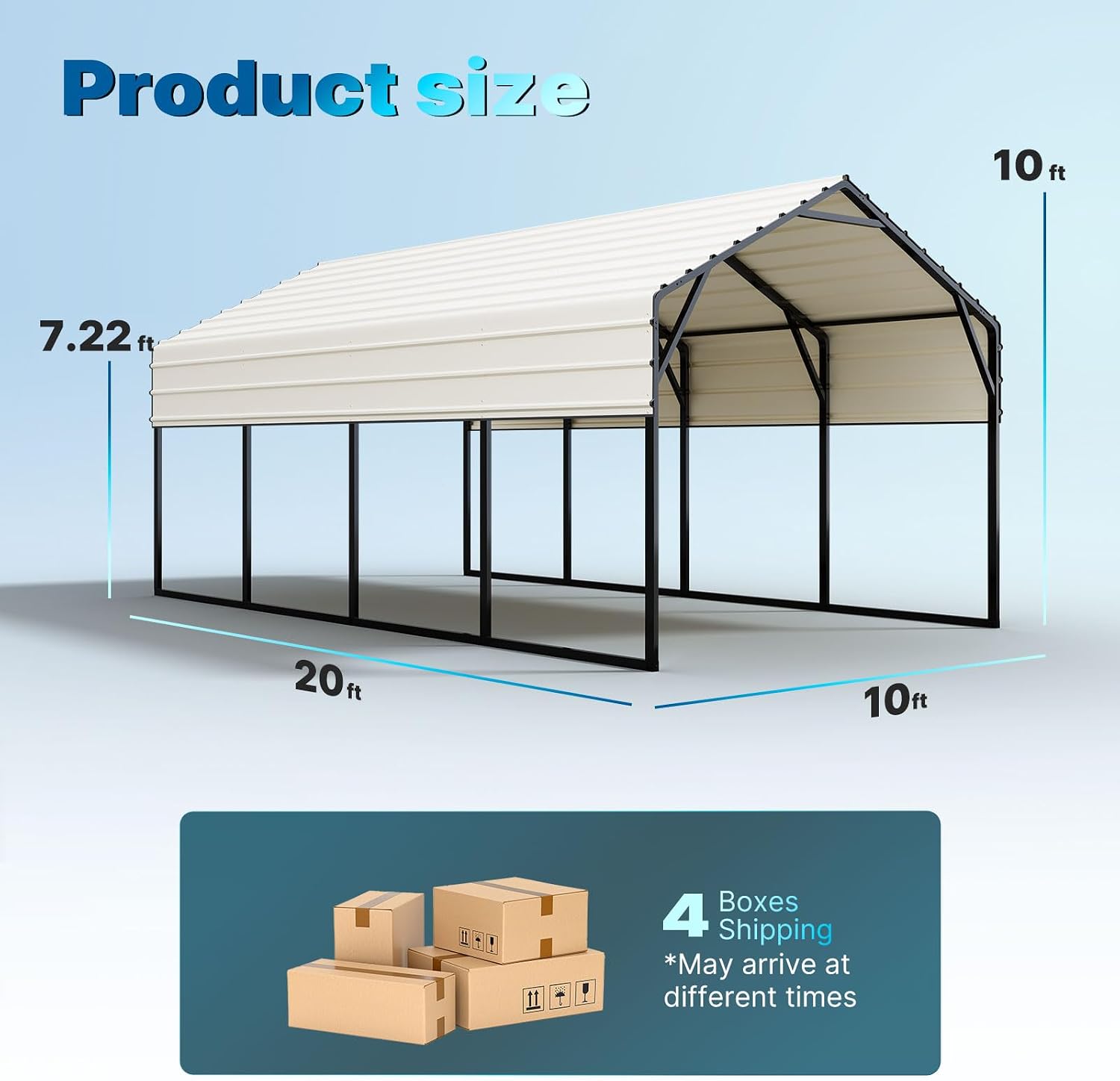 Quictent 10x20 ft Heavy Duty Metal Carport for Vehicle Storage Snowproof & Windproof Steel Car Shelter