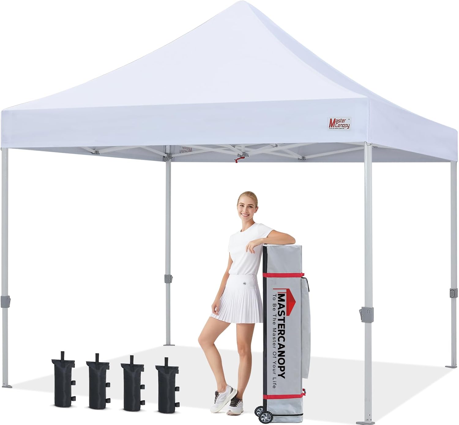MASTERCANOPY Pop Up Canopy Tent Commercial Grade 10x10 Instant Shelter (White)