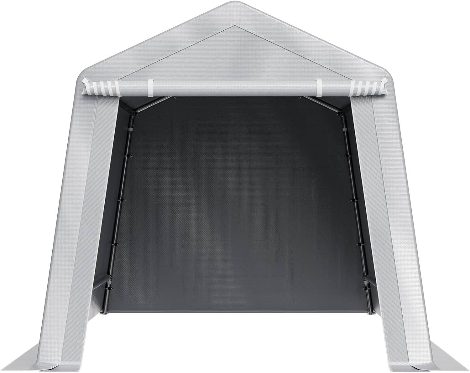 VEVOR Outdoor Storage Shed, 8 x 14 ft Portable Storage Tent with Roll-up Door & Vents, Waterproof Canopy Shed Shelter, Heavy Duty Frame, Patio Garage Carport for Motorcycle, Lawn Mower, Bike, Grey