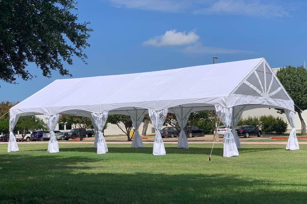 DELTA 40'x20' PE Marquee Party Tent, Tents for Parties, Large Wedding Tent, Carpas para Fiestas,Heavy Duty Canopy, Outdoor Event with Waterproof Top + 5 Storage Bags