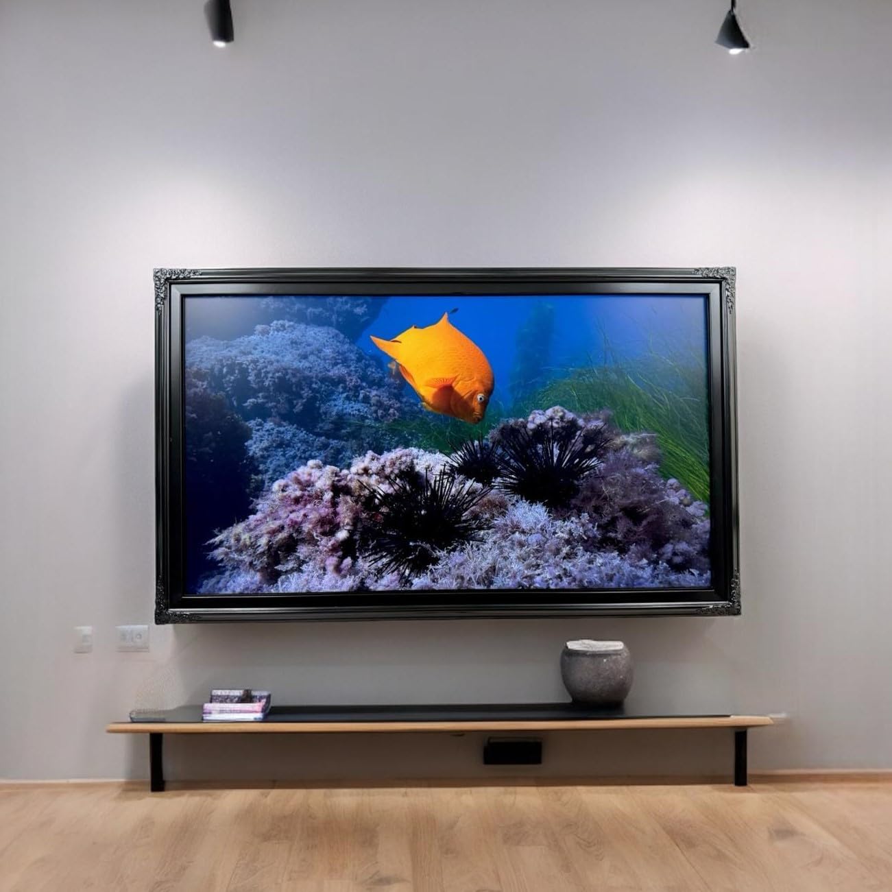 32, 43, 50 & 55 Inch Handmade wood ornate TV Frame for Samsung The Frame TV. SATIN BLACK (not for use with other models) (55 INCH)
