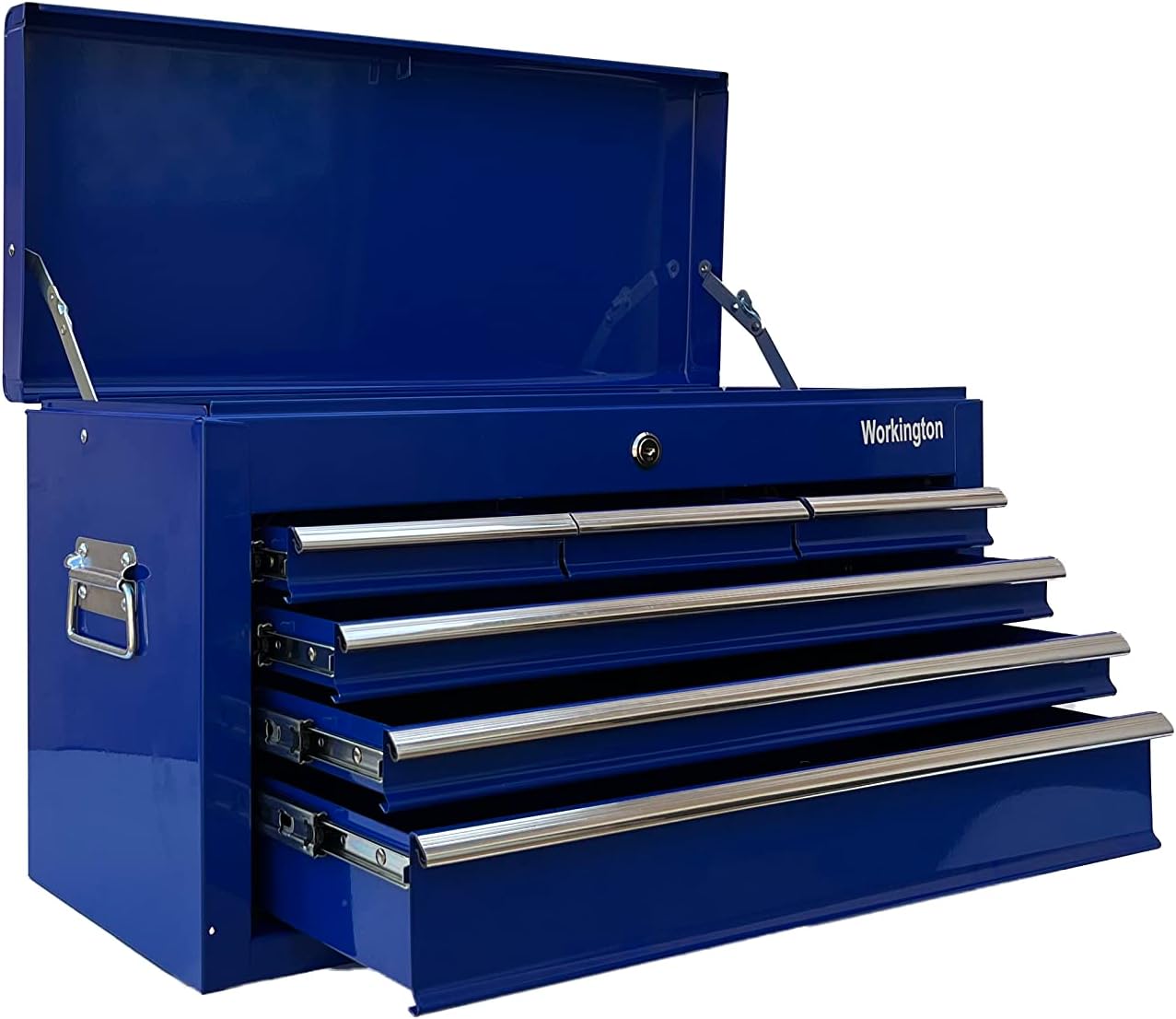 Workington Portable Metal Tool Chest with 6 Drawers, 24' 6-Drawer Tool Chest Cabinet with Ball Bearing Drawer Slides, Steel Tool Storage Box Organizer 4005 Blue