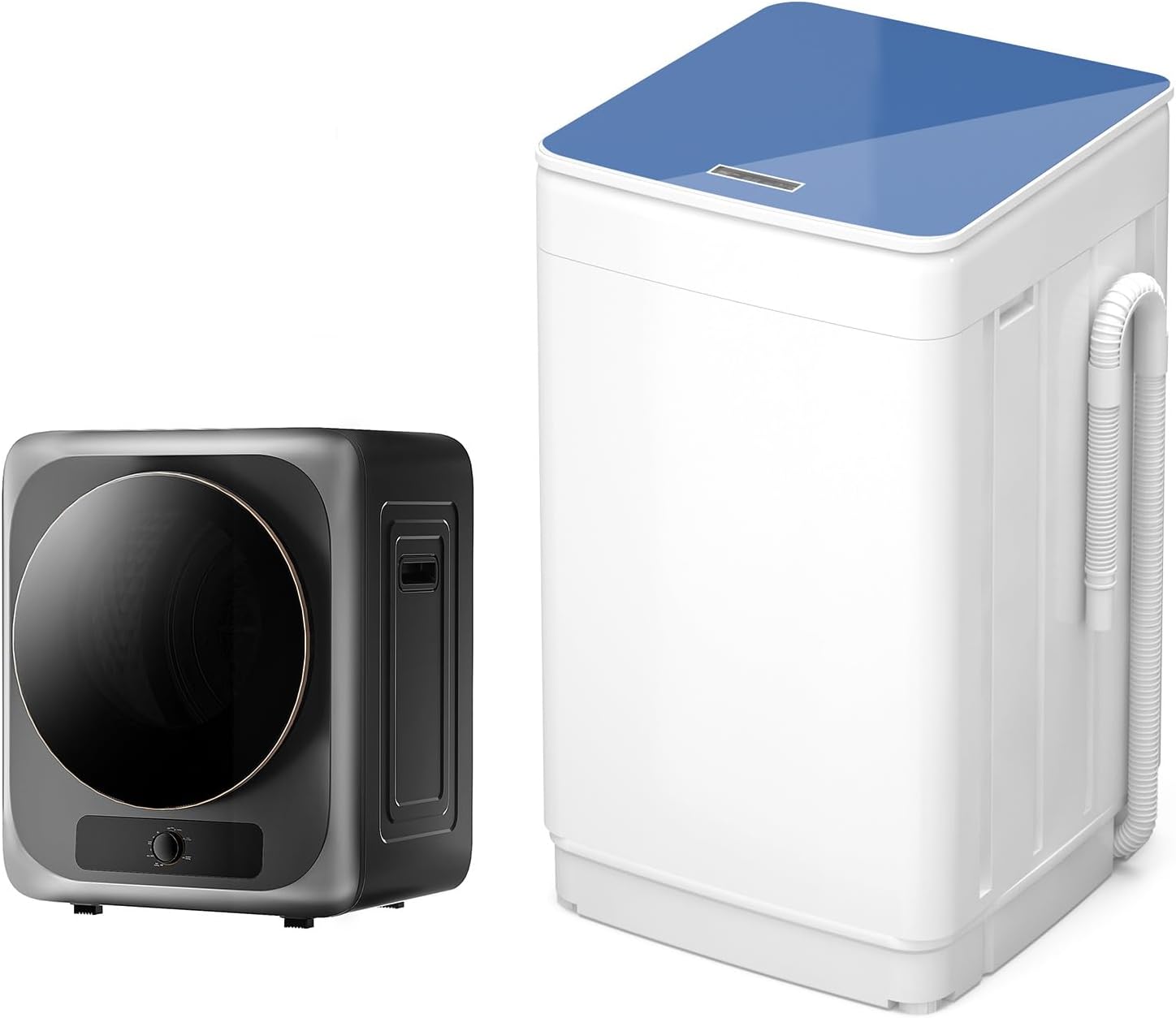 VCJ Portable Washing Machine and Dryer Set, 20lbs Fully Automatic Washer and 10lbs Portable Dryer with Stainless Steel Tub, Compact Washer and Dryer Combo for Apartment, RV, Dorm