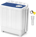 VCJ Portable Washing Machine, Twin Tub Washing Machine Laundry Compact Washer spinner Combo with 28lbs capacity, 18Lbs Washer and 10Lbs Spinner dryer for Apartments RVs and Dorms