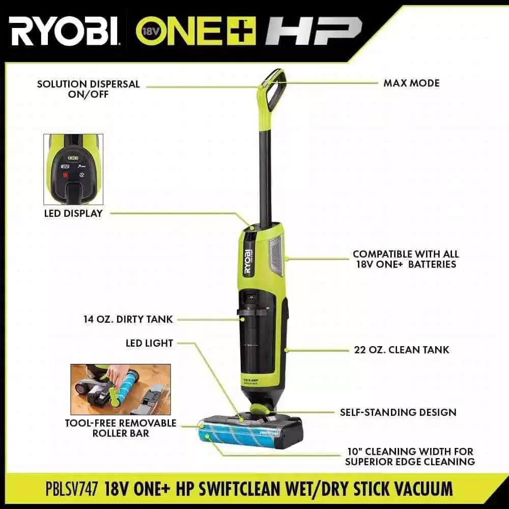 ONEAND HP 18V Cordless SWIFTCLEAN Wet/Dry Stick MOP and Vacuum Tool ONLY