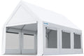 Quictent 10x20 ft Heavy Duty Carport Canopy, Waterproof Outdoor Shelter with Ultra-High Peak & Ventilation Windows, Portable Garage for Parking, Storage, Events & Wedding, Whtie