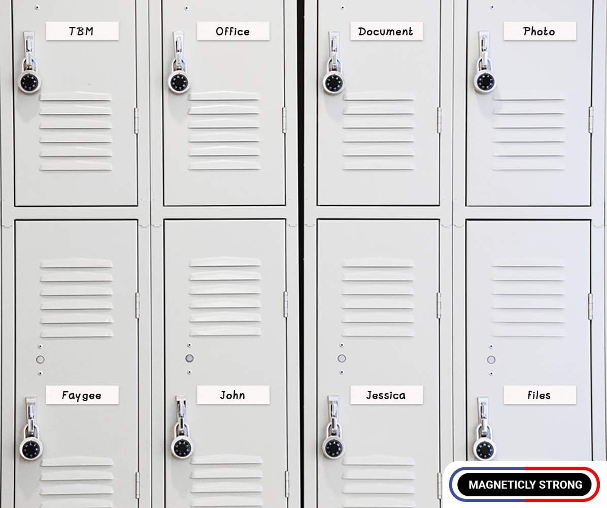 Dry Erase Magnetic Strips - Roll of Writable Whiteboard Magnets - Writable Flexible Magnet - Name Plates - Magnetic Labels- Dry Erase Name Tags - Marker Included (4 Inch x 200 Feet)