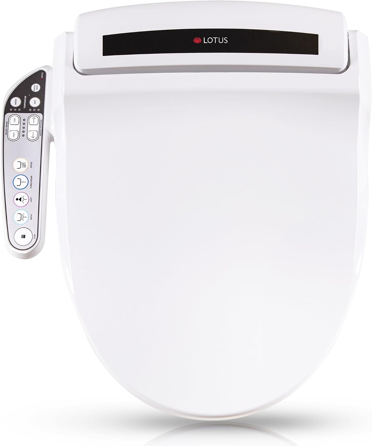 Lotus Bidet Seat ATS-800 Round, Heated Seat, Temperature Controlled Wash, Warm Air Dryer, Easy DIY Installation, Made in Korea
