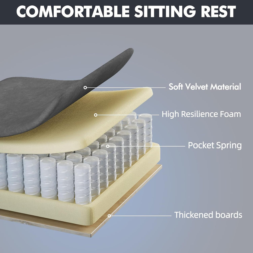 Ferghana Velvet Fabric Gaming Chair with 20.5″ Wider Seat Cushion, Fire Embroidery Ergonomic High Back Game Chair with Footrest, Computer Chair with Massage Lumbar Support for Adult, Gray