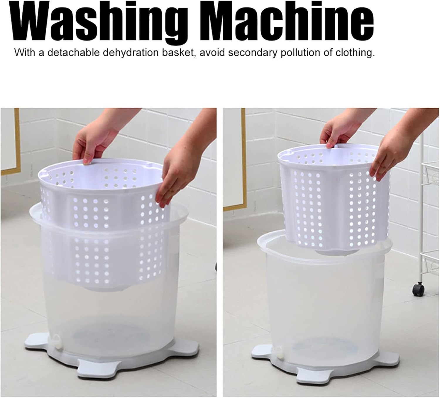 Mini Portable Manual Washer Home Dorm Gray Lingerie Washer Underwear Washing Machine Compact Size for Small Apartment Owners College Students Travelers