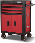 Rolling Tool Chest with Locking Wheels - Tool Box with 3 Drawers & 1 Big Tool Cabinet with 2 Door, 18.5' D x 28' W x 40' H Mobile Tool Storage Cabinet, Heavy-Duty Garage Organizer w/Ergonomic Handle