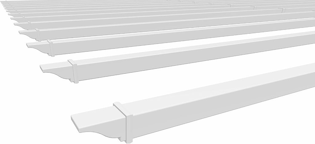 Vita 1.5 inch Square x 156.75 inch Long White Vinyl Additional Shade Kit for Vita Brand 12 Foot x 12 Foot Pergola, PVC, BPA and Pthalate Free, Outdoor Living, VA42056
