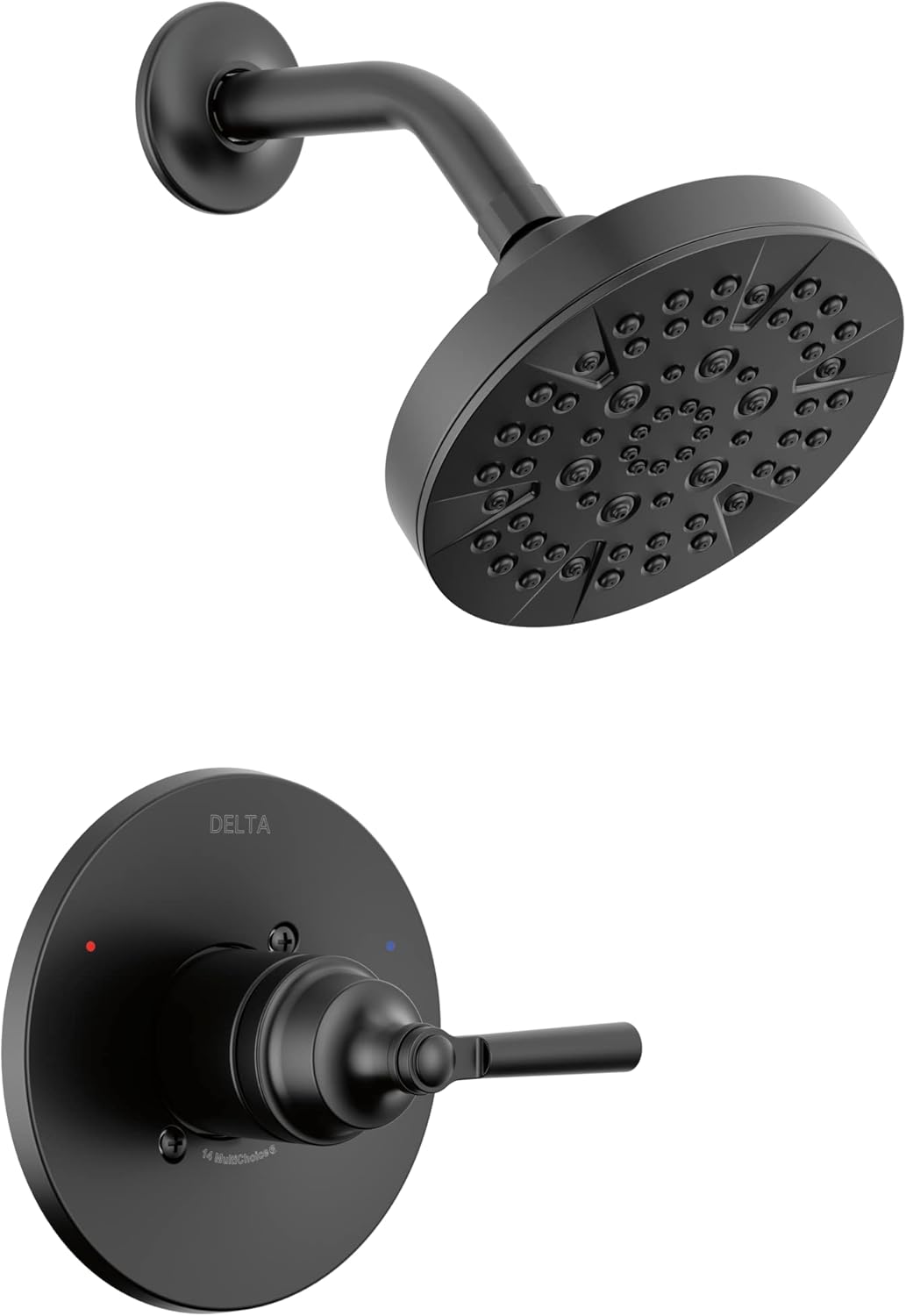 Delta Saylor 14 Series 5-Setting Shower Faucet Set, Matte Black Shower Head and Handle Set, Valve Trim Kit, Matte Black T14235-BL (Valve Not Included)