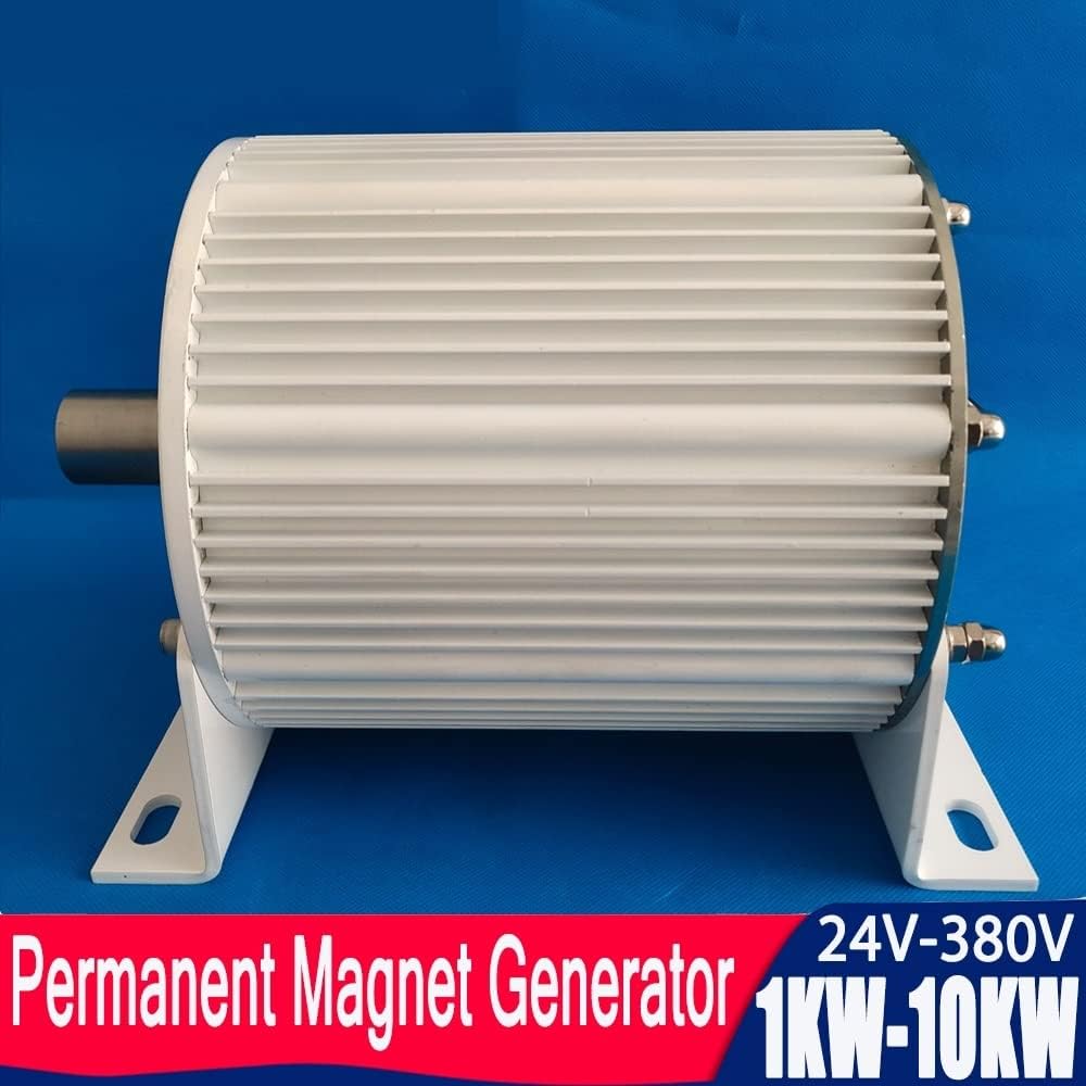 Wind Turbines, 1000W 2000W 3000W 4000W 5000W 10KW 3 Phase Gearless Permanent Magnet Generator 48V AC Alternator Wind Water Turbine,for Hybrid Solar Wind System(Without Base,24V_10KW 300RPM)