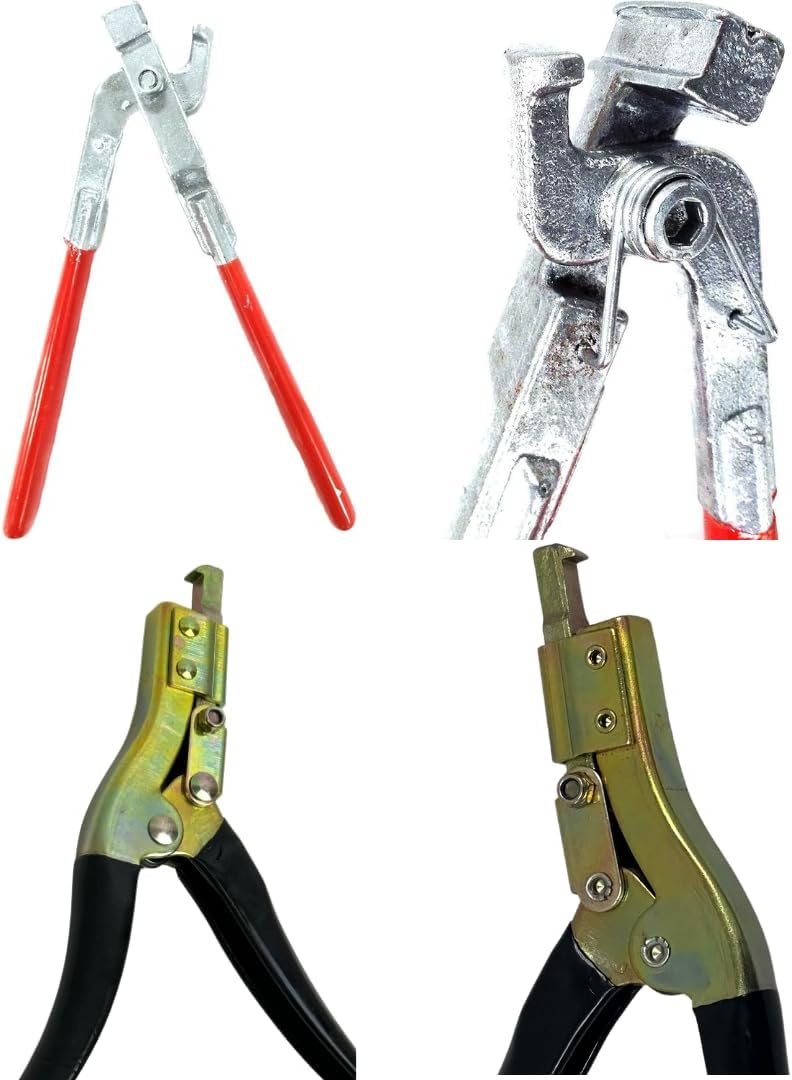 Radiator Repair Pliers & Clamps Bundle- Combo Opening & Closing Pliers and Two J-Clamps tools for Radiator Repair kit, 4pcs total - AM Worldwide
