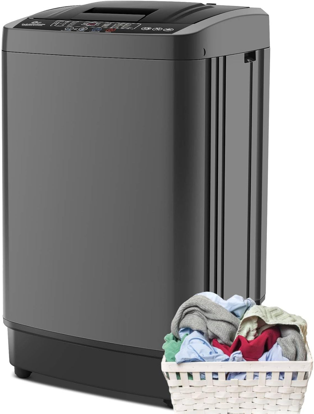 Portable Washing Machine 17.8lbs, 2.4 Cu.ft Full Automatic Washing Machine with Drain Pump, Portable Washer with 10 Wash Programs & 8 Water Levels for Apartment, Home, Dorm, RV