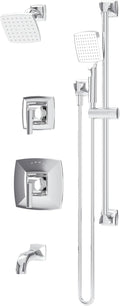 Symmons Oak HydroMersion Double Handle Tub and Shower Trim Kit with Hand Spray in Polished Chrome (Valve Not Included) - 569615TRM