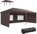 Outsunny 10' x 20' Pop Up Canopy Tent with 4 Sidewalls, Outdoor Portable Instant Canopy Shelter for Parties, Outdoor Instant Gazebo with Carry Bag for Garden, Patio, Coffee