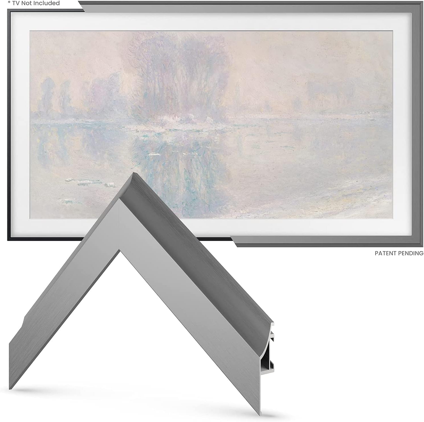 Graphite Scoop 65' Alloy Deco TV Frame - Compatible ONLY with Samsung The Frame TV and Pro TVs (Fits 2021-2026, LS03A, LS03B,LS03C,LS03D,LS03FA,LS03FW)