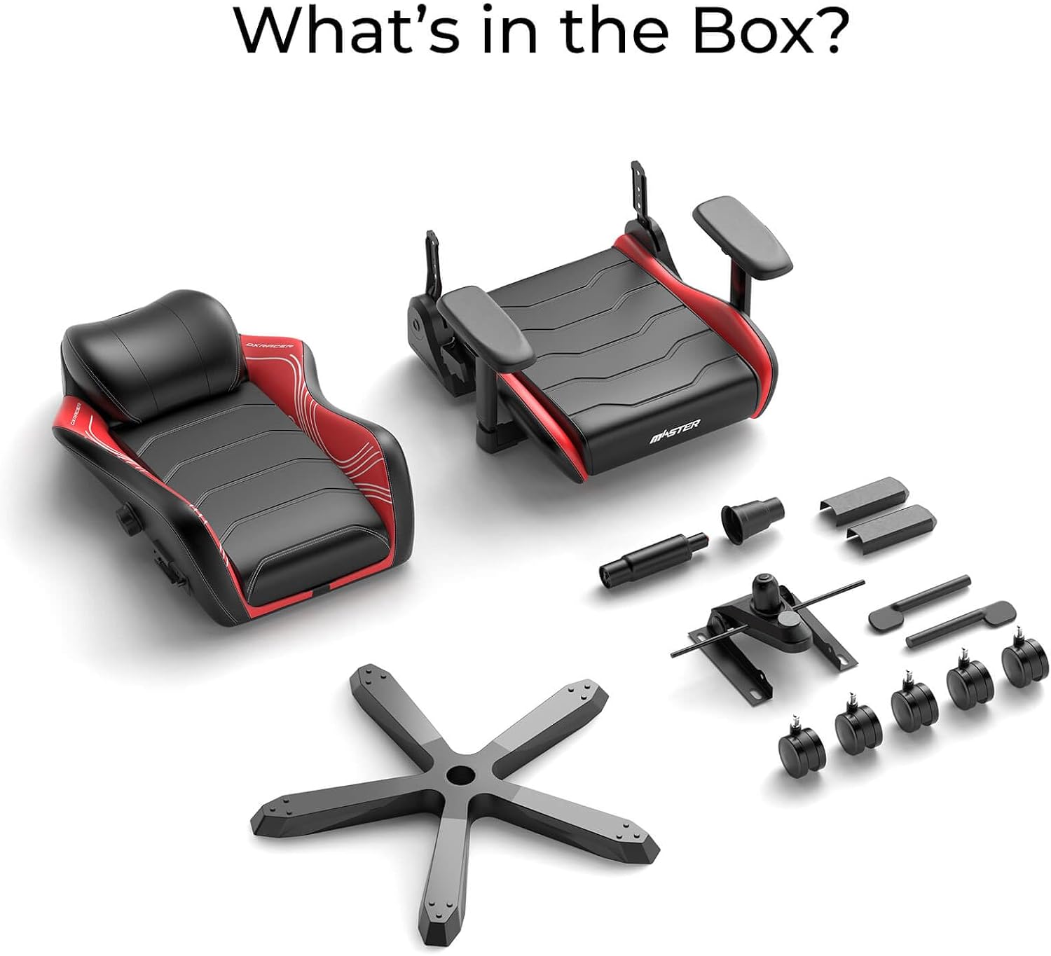 DXRacer Master XL Video Gaming Chairs for Adults, Ergonomic Reclining Computer Gaming Chair, Racing Style Height Adjustable (EPU Leatherette, Black Red Line)