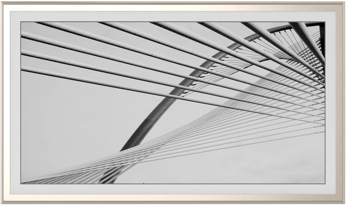 German Silver Scoop 55' Alloy Deco TV Frame - Compatible ONLY with Samsung The Frame TVs (Fits 2021-2026, LS03A, LS03B, LS03C, LS03D, LS03FA)