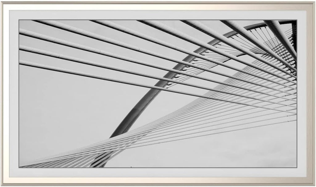 German Silver Scoop 55' Alloy Deco TV Frame - Compatible ONLY with Samsung The Frame TVs (Fits 2021-2026, LS03A, LS03B, LS03C, LS03D, LS03FA)