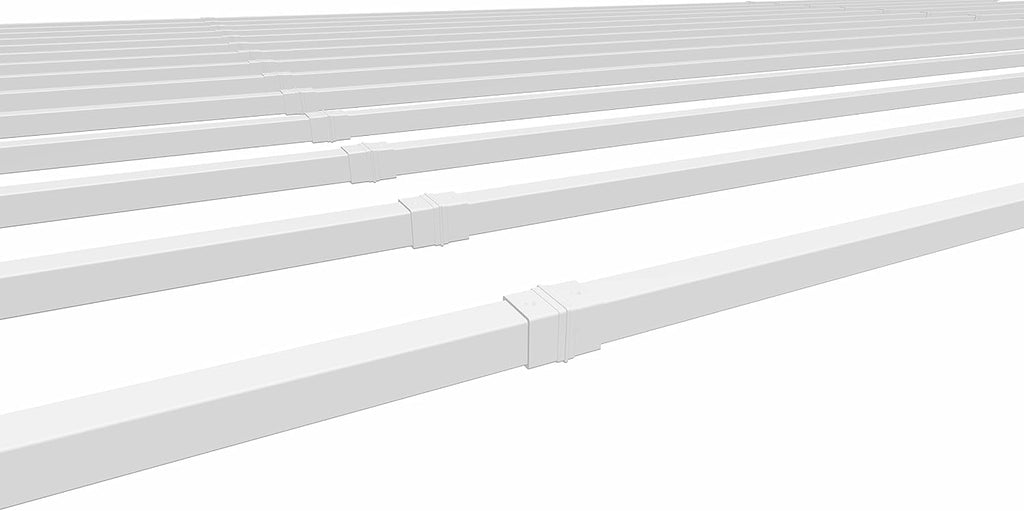 Vita 1.5 inch Square x 156.75 inch Long White Vinyl Additional Shade Kit for Vita Brand 12 Foot x 12 Foot Pergola, PVC, BPA and Pthalate Free, Outdoor Living, VA42056