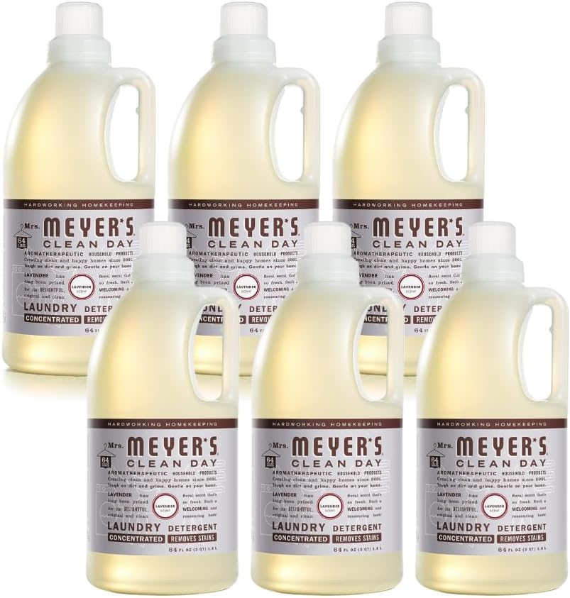 Mrs. Meyer's Clean Day Lavender Laundry Detergent Concentrated Loads Per Bottle 64 Fl Oz (Pack of 6)