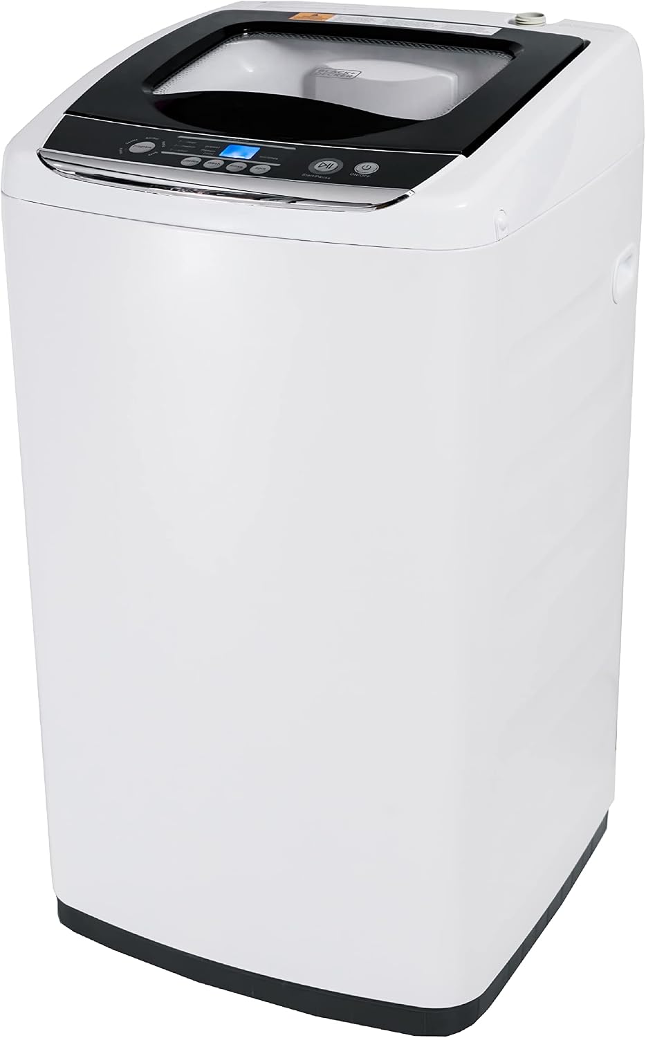 BLACK+DECKER Small Portable Washer, Top Load, 0.9 Cu. Ft., 5 Cycles, Stainless Steel Tub, White, Water Efficient