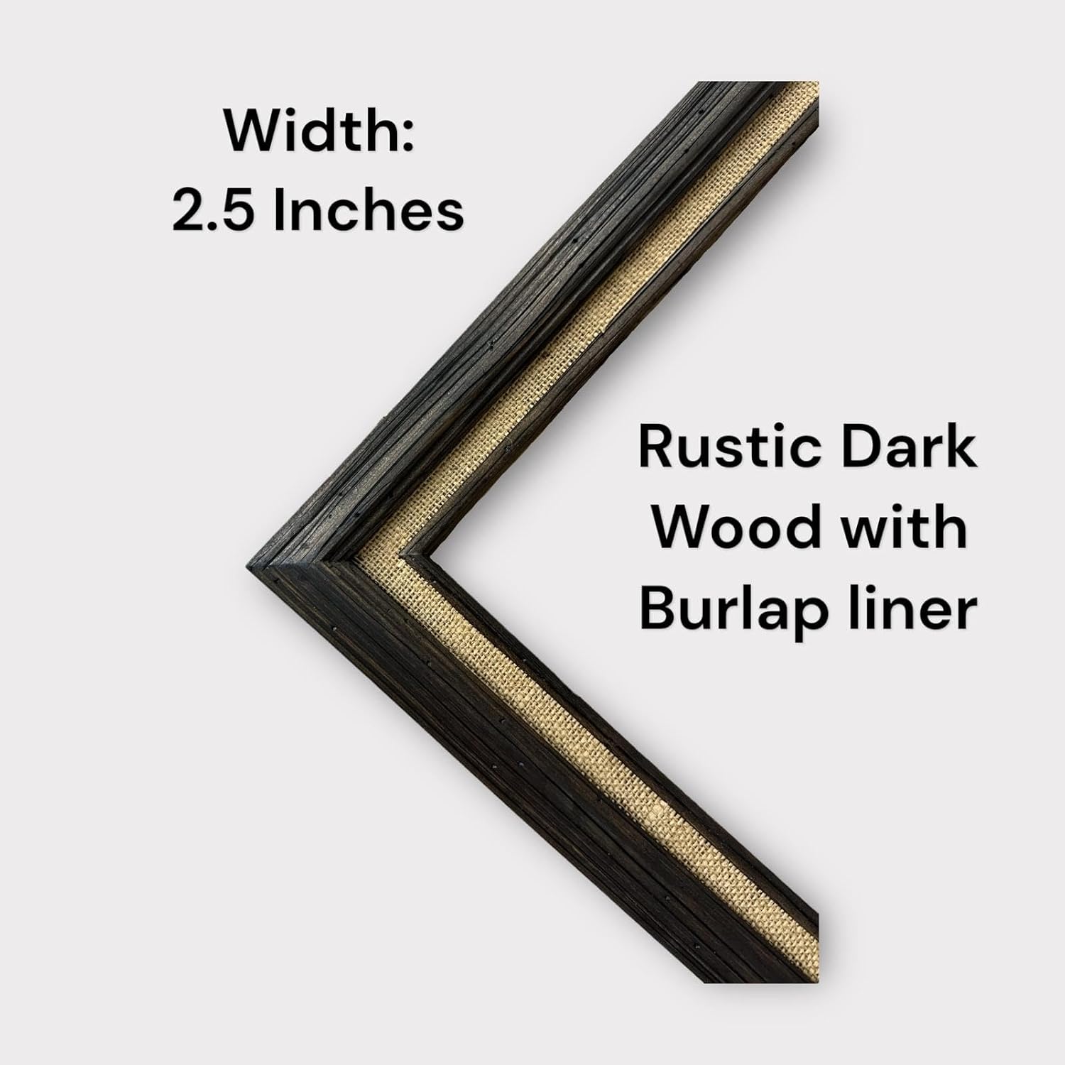 32, 43, 50 & 55 Inch Handmade wood ornate TV Frame for Samsung The Frame TV, Rustic Dark Wood Stain with Burlap fabric liner (not for use with other models) (55 INCH)