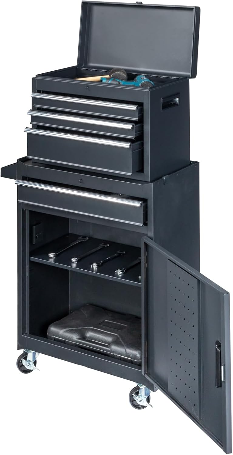 Rolling Tool Chest, Tool Box Organizer with Storage Cabinet, Portable Tool Cabinet, Rolling Tool Cart Utility Cart on Wheels, Industrial Mechanic Service Cart with Drawers for Garage, Repair Shop