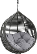 Modway EEI-3637-GRY-GRY Garner Teardrop Outdoor Patio Swing Chair Without Stand, Gray Gray, 28.5 x 41 x 125.5