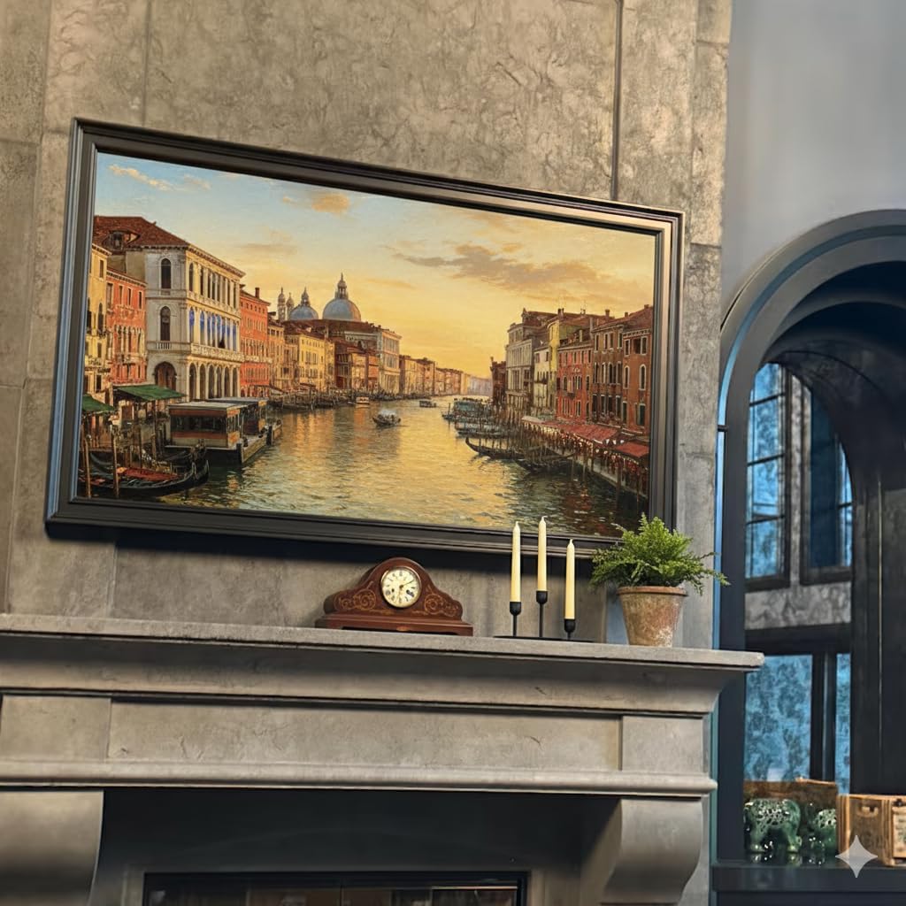 Black TV frame 32' (Linear Noir, 32-LS03) - Compatible ONLY with Samsung The Frame TV and Pro TVs (Fits 2021-2026, LS03A, LS03B,LS03C,LS03D,LS03FA,LS03FW)