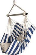 SRHWBF Hanging Rope Hammock with 2 Pillows Chair Swing Seat Cotton Canvas Hanging Chairs for Bedrooms Porch Chair Outdoor (S1)