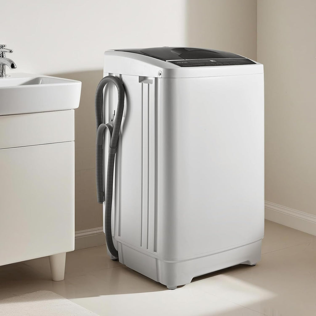 VEVOR Portable Washing Machine, Portable Washer 1.3 cu.ft with LED Display, Stainless Steel Drum, 8 Wash Programs & 6 Adjustable Water Levels, Portable Washer Machine for Apartments, RVs, and Dorms