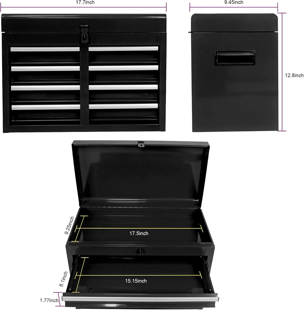 5 Drawers, Portable Rolling Box On Wheels, High Capacity Tool Chest Organizer for Garage, Workshop, Home Crafts Use Black, Large