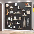 Wooden Pegboard Tool Organizer DIY Storage & Display Panel, Decorative Wall Hook Rack Combo Kit for Kitchen, Study Room, Garage,Black,40 * 60cm